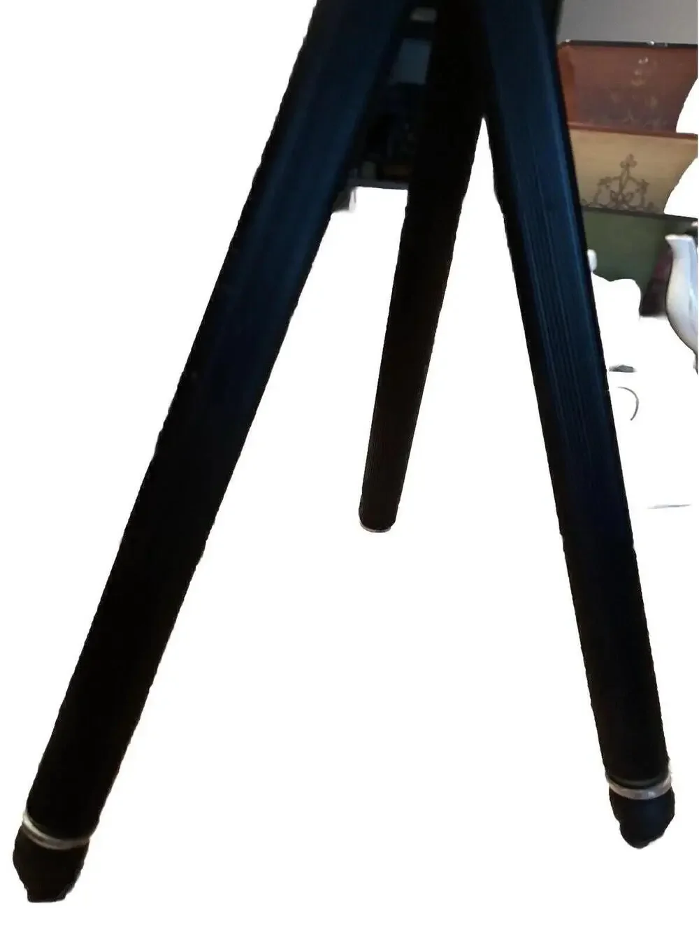 Vintage Metal Tabletop Pocket Tripod - Black Ribbed Legs with Swivel Ball Head